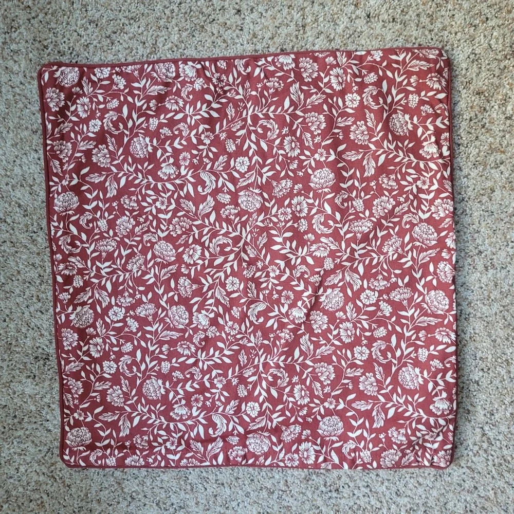 Ikea Evalouise Pillow Cover Red Rust/White Floral 20
